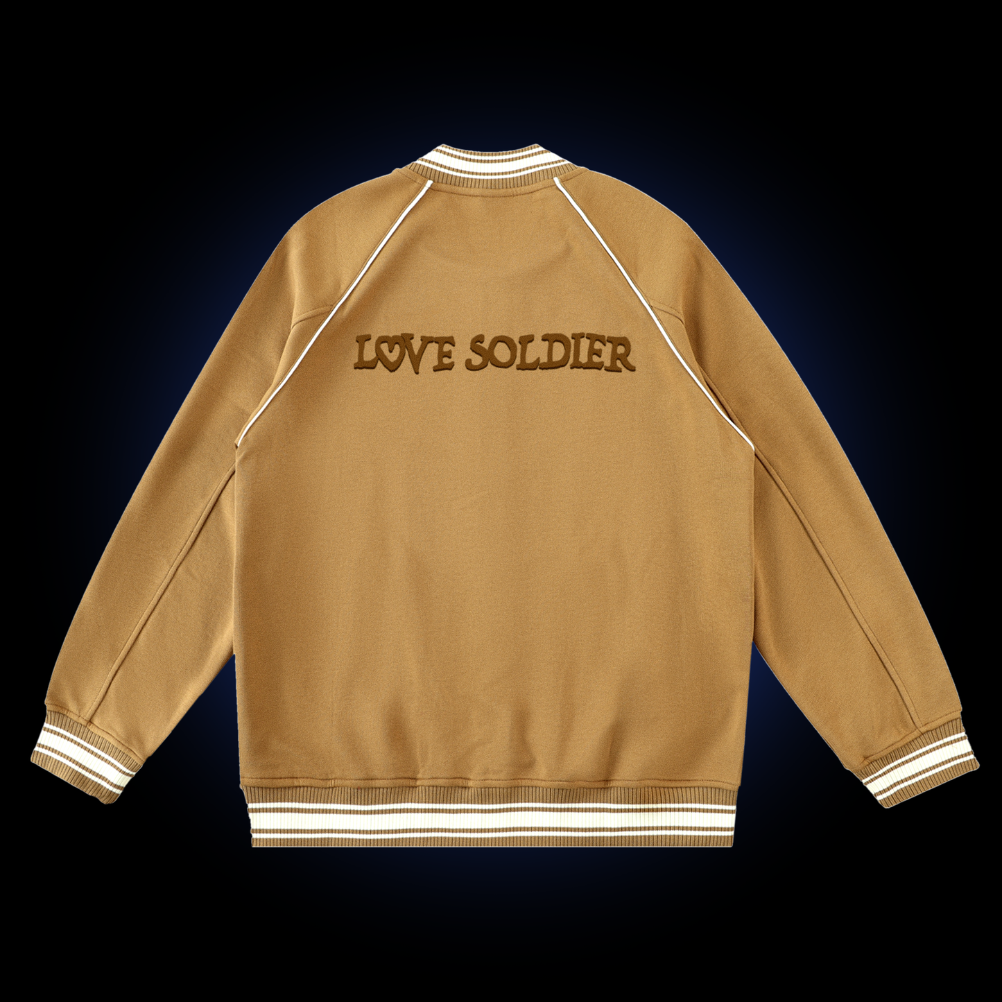 Love Soldier Insignia Varsity Jacket