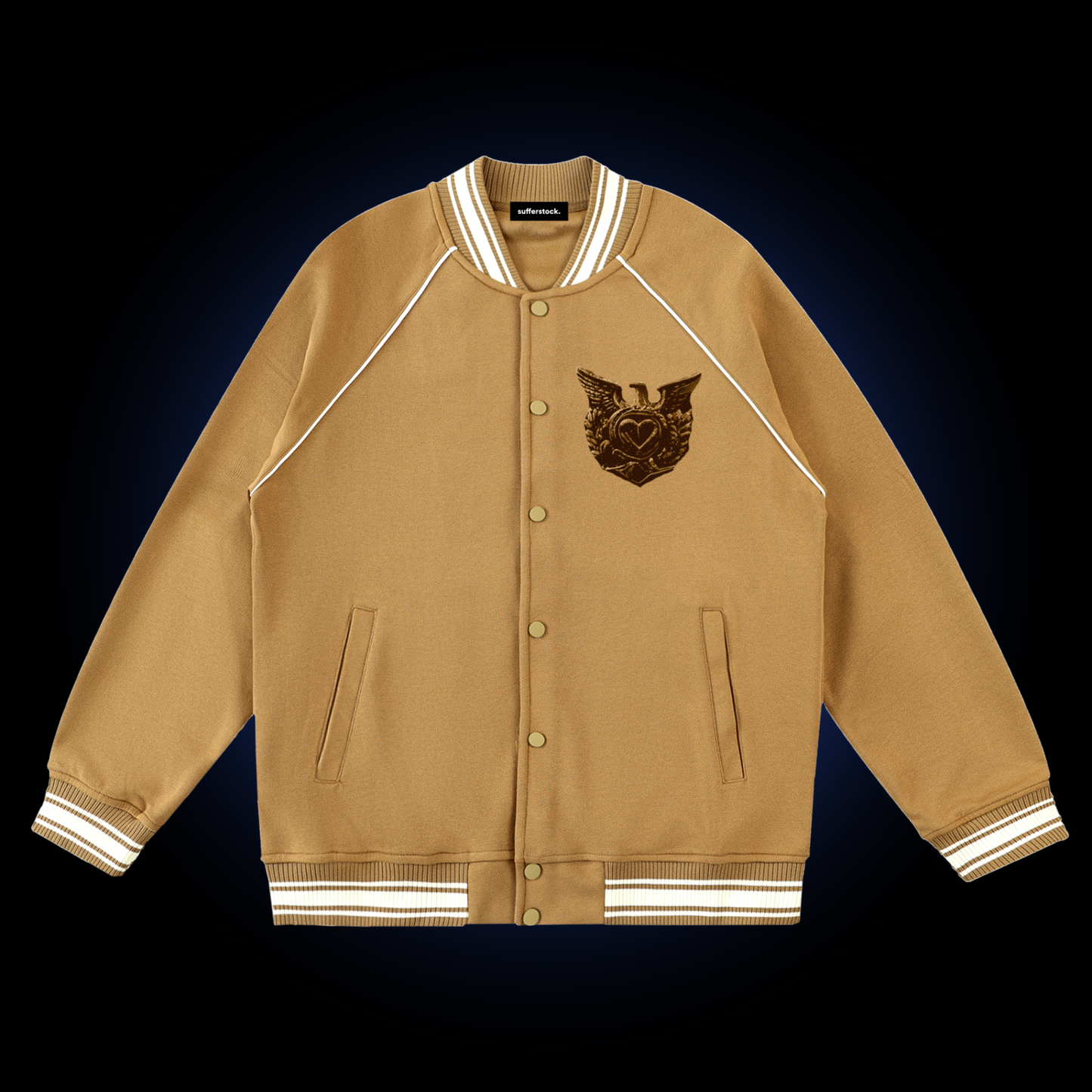 Love Soldier Insignia Varsity Jacket